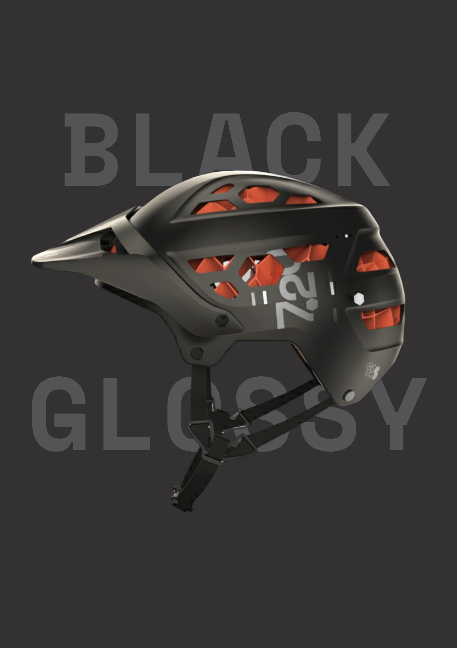 fahrradhelm wabenstruktur AWAKE Glossy Black MTB Helmet – HexaGo®